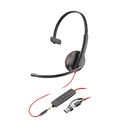 HP Poly Auriculares Poly Blackwire 3215 monaural USB-C + conector de 3,5 mm + adaptador USB-C/A (paquete)