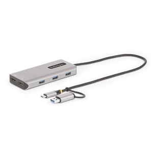 StarTech.com Adaptador Multipuertos USB-C - HDMI Doble (4K30Hz/1080p60Hz) - Hub Ladrón 3x USB-A - Mini Docking Station de Viajes