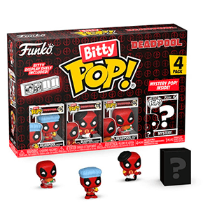 Blister 4 figuras Bitty POP Marvel Deadpool Bathtime