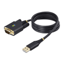 StarTech.com Cable Adaptador USB a Serie de 1m - Serial - Retención COM - FTDI - Adaptador USB-A a DB9 RS232 - con Tornillos DB9