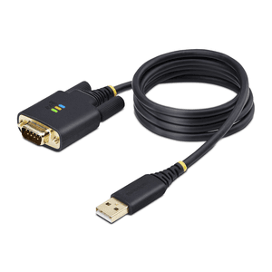 StarTech.com Cable Adaptador USB a Serie de 1m - Serial - Retención COM - FTDI - Adaptador USB-A a DB9 RS232 - con Tornillos DB9