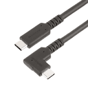 StarTech.com Cable USB-C de 50cm - Acodado - USB 10 Gbps - Entrega de Alimentación de 100W (5A) - Modo Alt. de DP 8K 60 Hz / 4K 