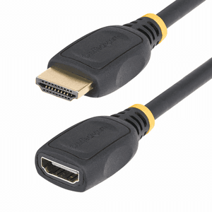 StarTech.com Cable HDMI 2.0 de Extensión Alargador de 18in (0,5m) - Cable HDMI de Alta Velocidad Ahorrador de Puertos - 4K 60Hz 