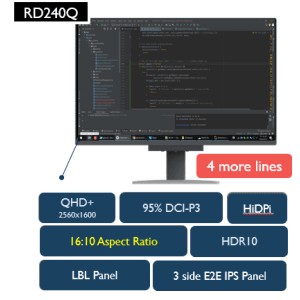 BenQ RD240Q pantalla para PC 61,2 cm (24.1") 2560 x 1600 Pixeles WQXGA LCD Negro