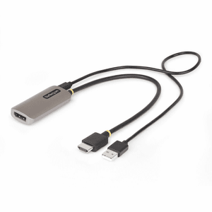 StarTech.com Cable Conversor Adaptador Activo de 30cm HDMI 2.1 a DisplayPort 1.4 - 8K60Hz - Alimentado por el Bus USB - Cable In
