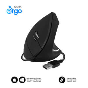 Subblim Glide Vertical Ergo Wired Black - Raton