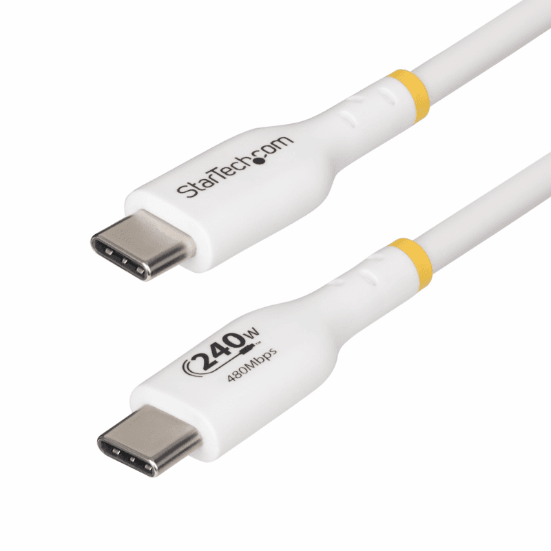 StarTech.com Cable de Carga para Portátil USB-C de 3m - Cable USB Tipo C USB 2.0 para Portátil - Blanco - Cable con Certificació