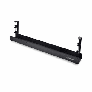 StarTech.com Bandeja Gestionador de Cables Negro - Soporte de Regleta - para Debajo del Escritorio - Ajustable en Longitud - Fij