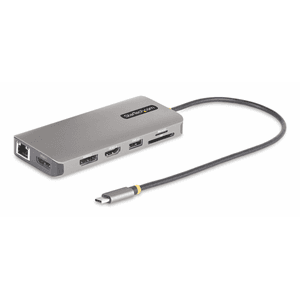 StarTech.com Adaptador Multipuerto USB-C de 3 Monitores HDMI/DP - 4K 60Hz Doble + 4K 30Hz HDMI y DP - Hub 4x USB-A - PD de 100W 