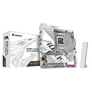 GIGABYTE B850M AORUS ELITE WIFI6E ICE Placa Base - Procesadores AMD Ryzen Serie 9000, 12+2+1 fases VRM digitales, hasta 8200MHz
