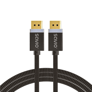Savio DisplayPort cable 2 m Black CL-166 Negro