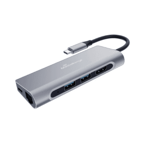 MediaRange MRCS510 base para portátil y replicador de puertos USB 3.2 Gen 1 (3.1 Gen 1) Type-C Plata