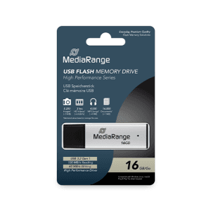 MediaRange MR1899 unidad flash USB 16 GB USB tipo A 3.2 Gen 1 (3.1 Gen 1) Negro, Plata