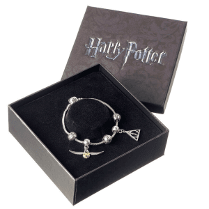 Pulsera plateada charms Deathly Hallows Snitch 3 Spellbeads Harry Potter