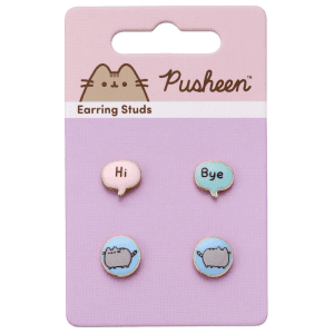 Set 3 pares pendientes Hi Bye Pusheen