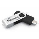 MediaRange MR1955 unidad flash USB 256 GB USB Tipo C 3.2 Gen 1 (3.1 Gen 1) Negro, Plata