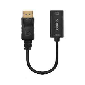 Savio AK-62 adaptador de cable de vídeo 0,2 m DisplayPort HDMI Negro