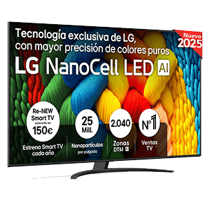 Smart TV LG NanoCell AI NANO81 75 pulgadas 4K 2025 - Televisión