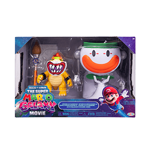 Pack Vehículo Super Mario Galaxy - Clown Car con Funciones y Figura Bowser Premium de 13 cm
