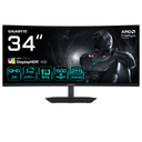 GIGABYTE G34WQC2 Monitor Gaming Curvo 34 WQHD 3440 x 1440 1500R 200Hz 1ms 450 cd m² AMD FreeSync Premium DisplayHDR 400