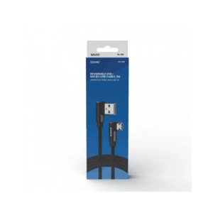 Savio CL-161 dwustronny kabel USB- micro USB, 1m, ktowy, oplot cable USB USB 2.0 USB A Micro-USB A 0,48 Gbit/s Negro
