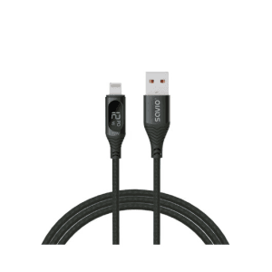 Savio USB - Lightning cable with display CL-173 1 m black Negro