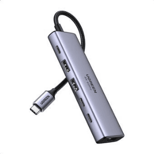 Ugreen USB-C Hub 6-in-1 HDMI - 2x USB-A 3.2 - 2x USB-C 3.2 - PD Acoplamiento Base Gris