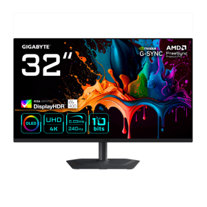 GIGABYTE MO32U2 Monitor Gaming OLED 32” 4K UHD - 3840 x 2160, 240Hz, 0.03ms, 250 cd/m², G-Sync Compatible, FreeSync Premium Pro