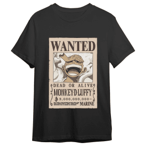 Camiseta Monkey D Luffy Wanted One Piece adulto