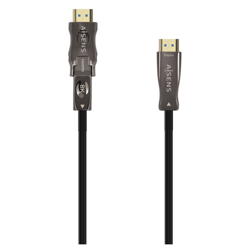 AISENS Cable Hdmi V2.1 AOC Desmontable Ultra Alta Velocidad / Hec 8K@60Hz 4K@120Hz 4:4:4 48Gbps, A/M-D/A/M, Negro, 30M