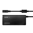 AISENS Cargador 65 W Automatico Universal Multitension Para Portatil Con 9 Conectores + USB-A QC.3.0