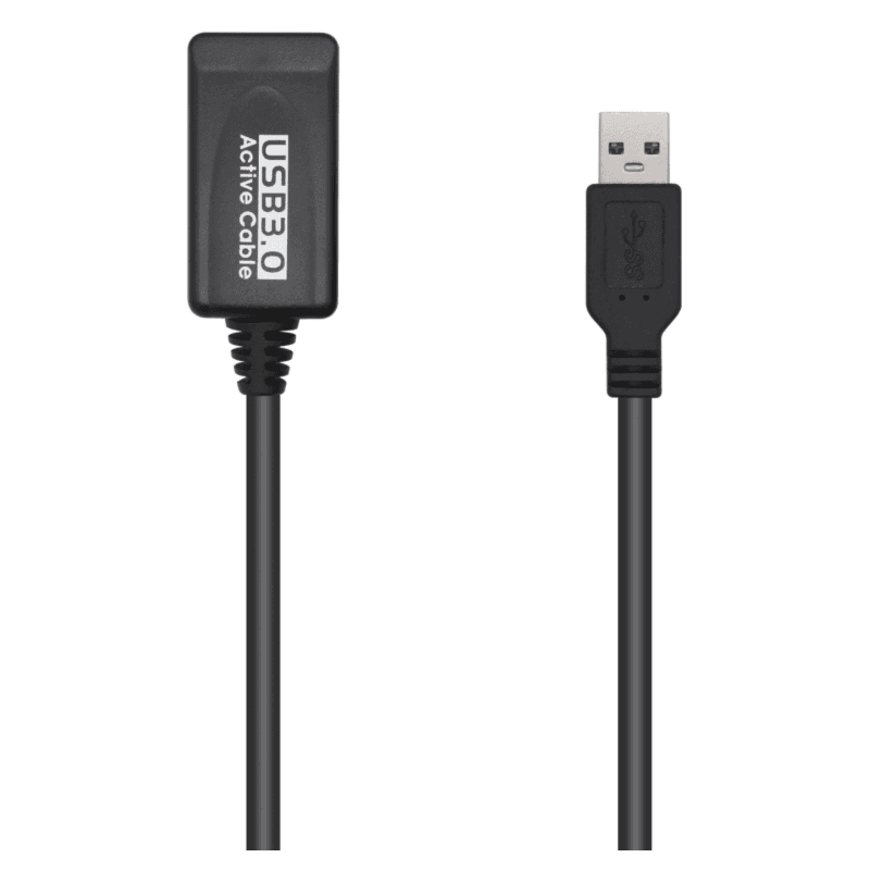 AISENS Cable USB 3.0 Prolongador Con Amplificador, Tipo A/M-A/H, Negro, 5.0m