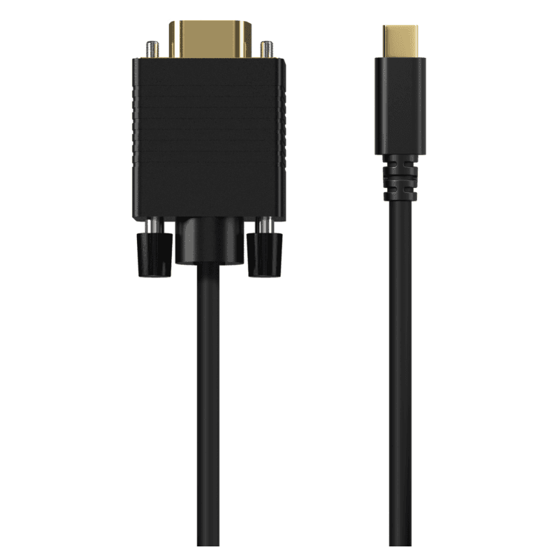 AISENS Cable Conversor USB-C a VGA, USB-C/M-HDB15/M, Negro, 1.8M