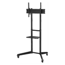 AISENS Soporte de Suelo ECO con Rueda, Bandeja para DVD para Monitor/TV 50Kg de 37-70, Negro