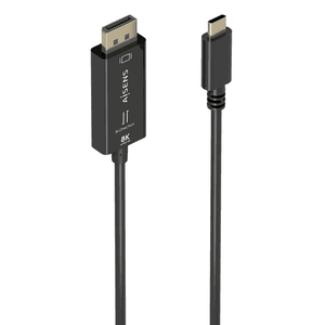 AISENS Cable Conversor Bidireccional USB-C A DISPLAYPORT 8K@60Hz, USB-C/M-DP/M, Negro, 1.8m