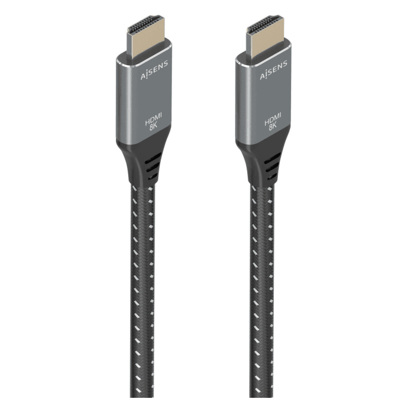 AISENS Cable HDMI V2.1 ultra alta velocidad / HEC 8K@60Hz 48Gbps, A/M-A/M, Gris/Negro, 5.0m