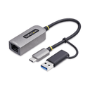 StarTech.com Adaptador de Red Ethernet USB Tipo C a RJ45 - Adaptador de Red USB-C con Conversor USB-A - NBASE-T - USB 3.1 - Comp
