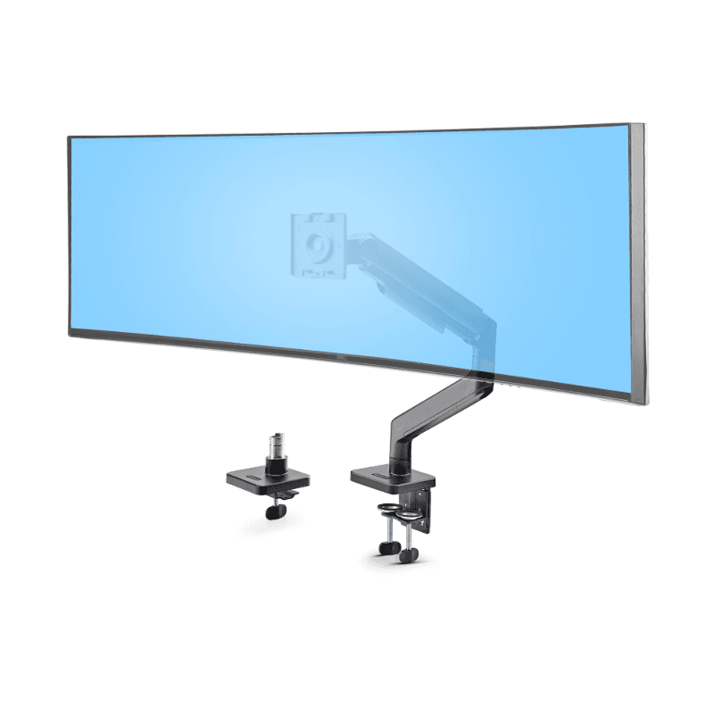 StarTech.com Soporte VESA de Sobremesa para Monitor Curvo de 49" Ultraancho 32:9 - Brazo VESA para Monitor con Grommet/Mordaza -
