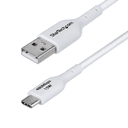StarTech.com Cable de Carga USB-A a USB-C Blanco de 2m - Cable de Carga USB Tipo C - Carga Rápida de 3A - Cable de Transferencia