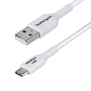 StarTech.com Cable de Carga USB-A a USB-C Blanco de 2m - Cable de Carga USB Tipo C - Carga Rápida de 3A - Cable de Transferencia