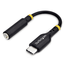 StarTech.com Adaptador de Audio USB-C a 3,5mm TRRS Minijack - Adaptador de Audio USB Tipo C para Auriculares con Micrófono - DAC