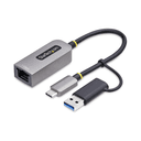 StarTech.com Adaptador USB-C a Ethernet con Dongle USB-A - Adaptador de Red USB Tipo C - Adaptador Ethernet - 10/100/1000Mbps - 