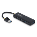 StarTech.com Hub USB-A de 4 Puertos - Ladrón USB de 4 Puertos - Alimentado por el Bus - USB 3.0 de 5Gbps - Hub Portátil para Via