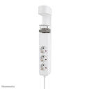 Neomounts DS22-840WH6 Regleta de sobremesa con abrazadera y puertos USB-C y USB-A - carga rápida