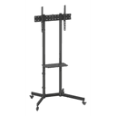 AISENS Soporte De Suelo Eco Con Rueda, Bandeja Para DVD Para Monitor/TV 45kg De 37-70, Negro