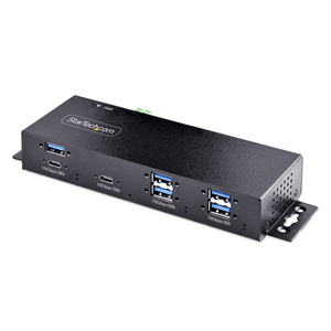 StarTech.com Hub Industrial de 7 Puertos USB de 10Gbps USB-A y USB-C - con Adaptador de Alimentación - Montable - Ladrón USB de 