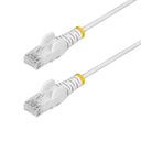 StarTech.com Cable de Red Ethernet CAT6 Delgado sin Enganches Blanco de 2m - Cable RJ45 Snagless Slim 28AWG - Alambre de Cobre P