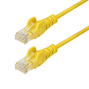StarTech.com Cable de Red Ethernet CAT6 Delgado sin Enganches Amarillo de 2,5m - Cable RJ45 Snagless Slim 28AWG - Alambre de Cob