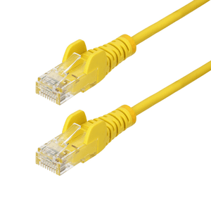 StarTech.com Cable de Red Ethernet CAT6 Delgado sin Enganches Amarillo de 2,5m - Cable RJ45 Snagless Slim 28AWG - Alambre de Cob
