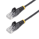 StarTech.com Cable de Red Ethernet CAT6 Delgado sin Enganches Negro de 15m - Cable RJ45 Snagless Slim 28AWG - Alambre de Cobre P